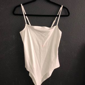 White straight neck body suite